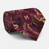 ブルゴーニュ&金ゴールドマーリーモノグラム ネクタイ (ロール)