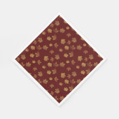 ブルゴーニュ&金ゴールドリーフ秋 スタンダードランチョンナプキン (角)