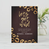 ブルゴーニュ&金ゴールドレオパードバチェロレッテ招待状 招待状 (スタンド正面)