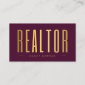 ブルゴーニュ&金ゴールド不動産仲介業者写真 名刺 (正面)