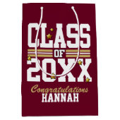 ブルゴーニュ|金ゴールド卒業学年 ミディアムペーパーバッグ (正面)