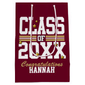 ブルゴーニュ|金ゴールド卒業学年 ミディアムペーパーバッグ (裏面)