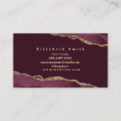 ブルゴーニュ&金ゴールド大理石 名刺 (裏面)