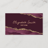 ブルゴーニュ&金ゴールド大理石 名刺 (正面)