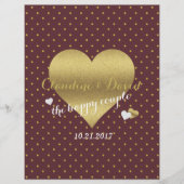 ブルゴーニュ&金ゴールド水玉模様ウェディングパーティー (正面)