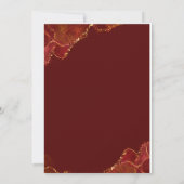 ブルゴーニュ&金ゴールド祝葬儀の人生 招待状 (裏面)