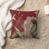 ブルゴーニュ&金ゴールド芸術的フローラグラデーション六角 クッション (ブランケット)