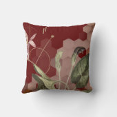 ブルゴーニュ&金ゴールド芸術的フローラグラデーション六角 クッション (裏面)