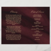 ブルゴーニュ・金ゴールド葬儀プログラム |サービスの順序 (裏面)