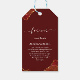 ブルゴーニュ&金ゴールド葬儀記念ギフトラベル ギフトタグ