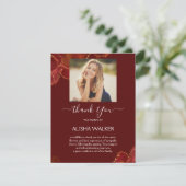 ブルゴーニュ&金ゴールド葬儀記念サンキューカード サンキューカード (スタンド正面)