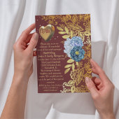 ブルゴーニュ&金ゴールド10周年結婚を迎える 招待状