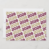 ブルゴーニュ&金ゴールド3写真卒業招待状 招待状 (裏面)