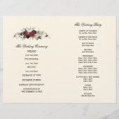 ブルゴーニュ |青 |レッドフローラクリーム結婚式 プログラム (裏面)