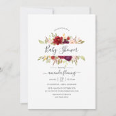 ブルゴーニュ – Marsalaと赤面フローラベビーシャワー 招待状 (正面)