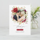 ブルゴーニュ – Marsalaと赤面フローラ結婚の写真 サンキューカード (スタンド正面)