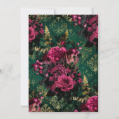 ブルゴーニュ – Marsalaと金ゴールドフローラ結婚の更新 招待状 (裏面)