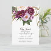 ブルゴーニュ – Marsala and Peachフローラ赤ちゃんシャワー 招待状 (スタンド正面)