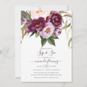 ブルゴーニュ – Marsala and PeachフローラSip and See 招待状 (正面)