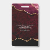 ブルゴーニュAgate大理石ビジネスロゴ会社ID バッジ (裏面)