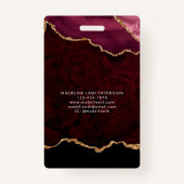 ブルゴーニュAgate大理石ビジネスロゴ会社ID バッジ (裏面)