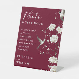 ブルゴーニュChinoiserieフォトゲストブック結婚ズ 台座サイン