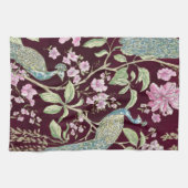 ブルゴーニュChinoiserie孔雀フローラ キッチンタオル (横)