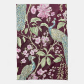 ブルゴーニュChinoiserie孔雀フローラ キッチンタオル (縦)