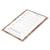 ブルゴーニュChintz Food Journal -トレンディー食事日記 ノートパッド (アングル)