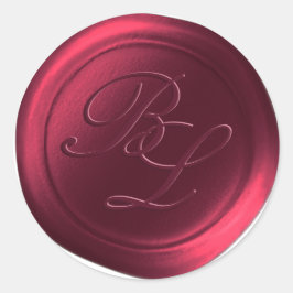 ブルゴーニュDouble Monogram Faux Wax Sealシール ラウンドシール