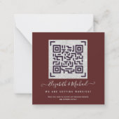 ブルゴーニュQRスキャニング結婚コードのウェブサイト写真No ノートカード (正面)