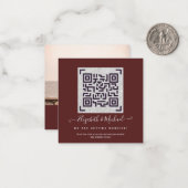 ブルゴーニュQRスキャニング結婚コードのウェブサイト写真No ノートカード (正面/裏面インサイチュ)