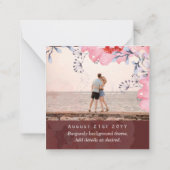 ブルゴーニュQRスキャンコード結婚のウェブサイト写真 ノートカード (裏面)