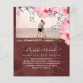 ブルゴーニュQRスキャンコード結婚のウェブサイト招待状 (裏面)