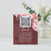 ブルゴーニュQRスキャンコード結婚のウェブサイト詳細 (スタンド正面)