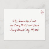 ブルゴーニュRSVPシャンパンワイングラス結婚ズ インビテーションポストカード (裏面)