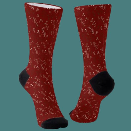 ブルゴーニュWhimsy Doodleクルーソックス ソックス