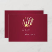 ブルゴーニワイン&金ゴールド美しいサロンギフト証明書 (正面/裏面)