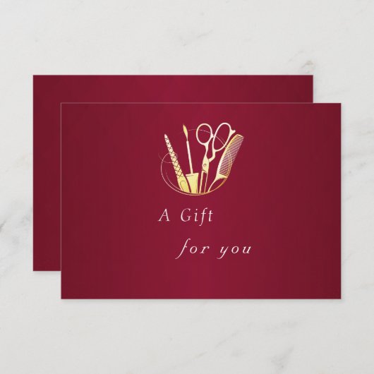 ブルゴーニワイン&金ゴールド美しいサロンギフト証明書 (正面/裏面)