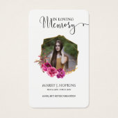 ブルゴーニーブロッサムフォトメモリアル祈りの言葉カード (正面)