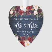 ブルゴーニ素朴ュフローラ初めてのクリスマスブルー オーナメント (正面)