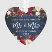 ブルゴーニ素朴ュフローラ初めてのクリスマスブルー オーナメント (裏面)