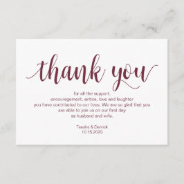 ブルゴーニ素朴ュ·スクリプ結婚ト、ありがとう エンクロージャーカード