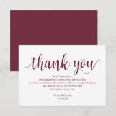 ブルゴーニ素朴ュ·スクリプ結婚ト、ありがとう エンクロージャーカード (正面/裏面)