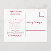 ブルゴーニ素朴ーヒマワリの日結婚付けの変更 案内ポストカード (裏面)