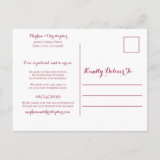 ブルゴーニ素朴ーヒマワリの日結婚付けの変更 案内ポストカード (裏面)