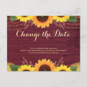 ブルゴーニ素朴ーヒマワリの日結婚付けの変更 案内ポストカード (正面)