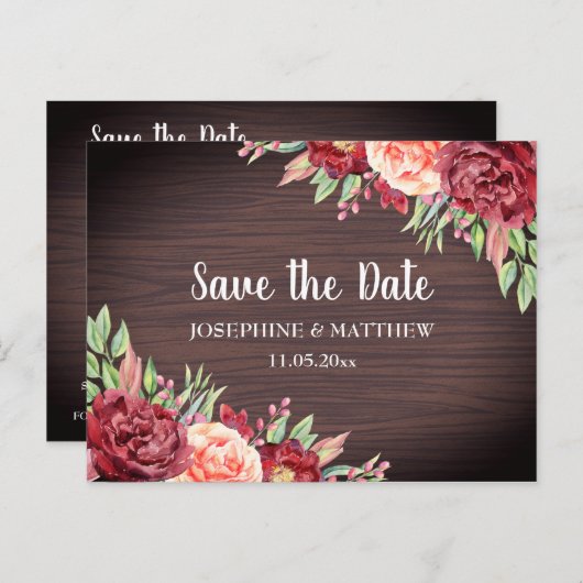 ブルゴーニ素朴ーフローラ水の色日付を保存 案内ポストカード (正面/裏面)