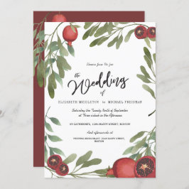 ブルゴーニ結婚ズ緑の離れ植物学モダン学 招待状