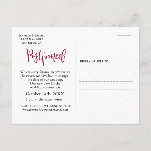 ブルゴーニ結婚ュ海軍の日が延期されるフローラ 案内ポストカード (裏面)